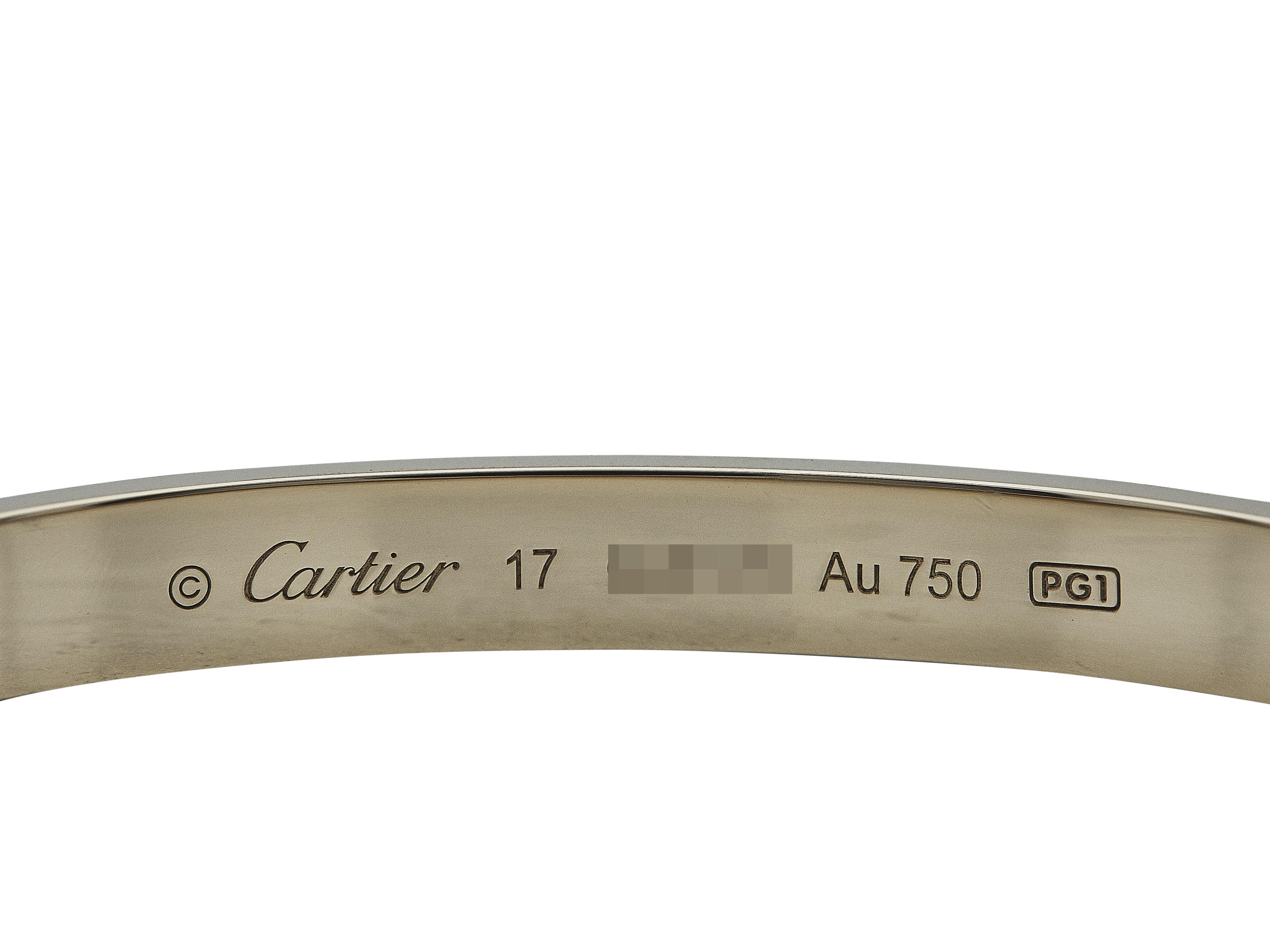 Un Bracelet d'Amour de Cartier Modèle Classique Or Jaune 18K Taille 17 Unisexe en vente