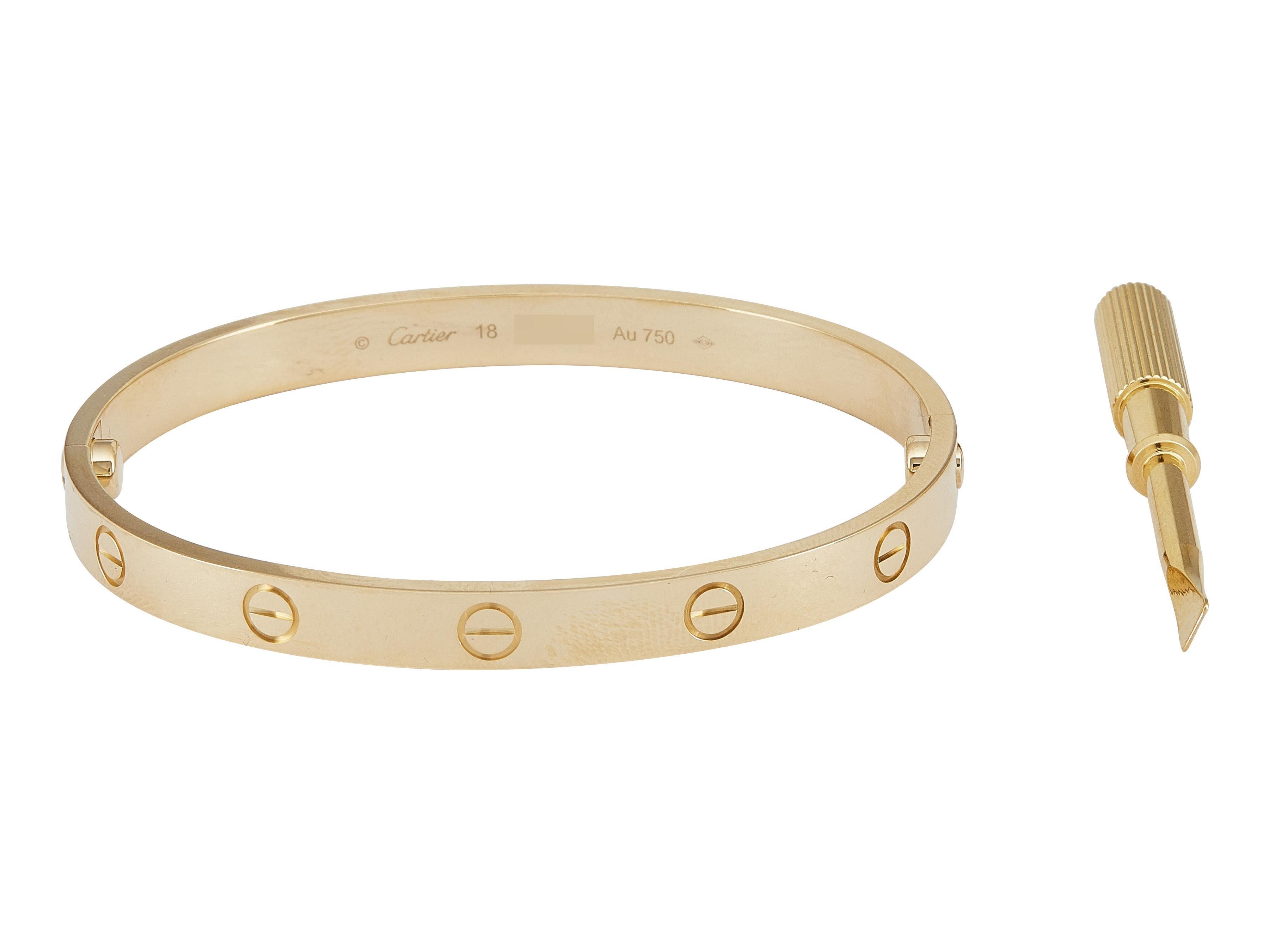 Una pulsera Cartier Love Modelo Clásico Oro Amarillo 18K Talla 18 en venta 1