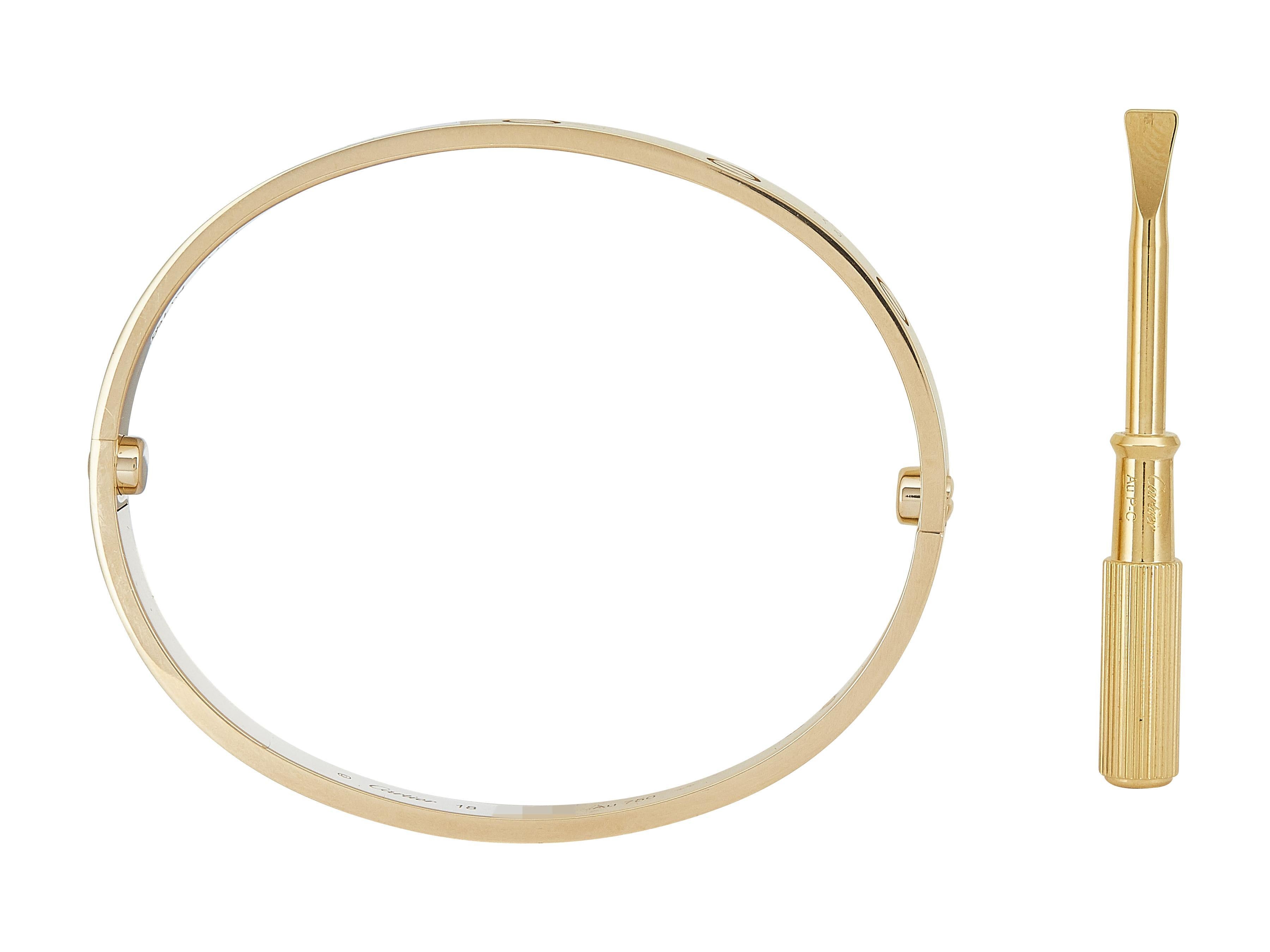 Una pulsera Cartier Love Modelo Clásico Oro Amarillo 18K Talla 18 en venta 2