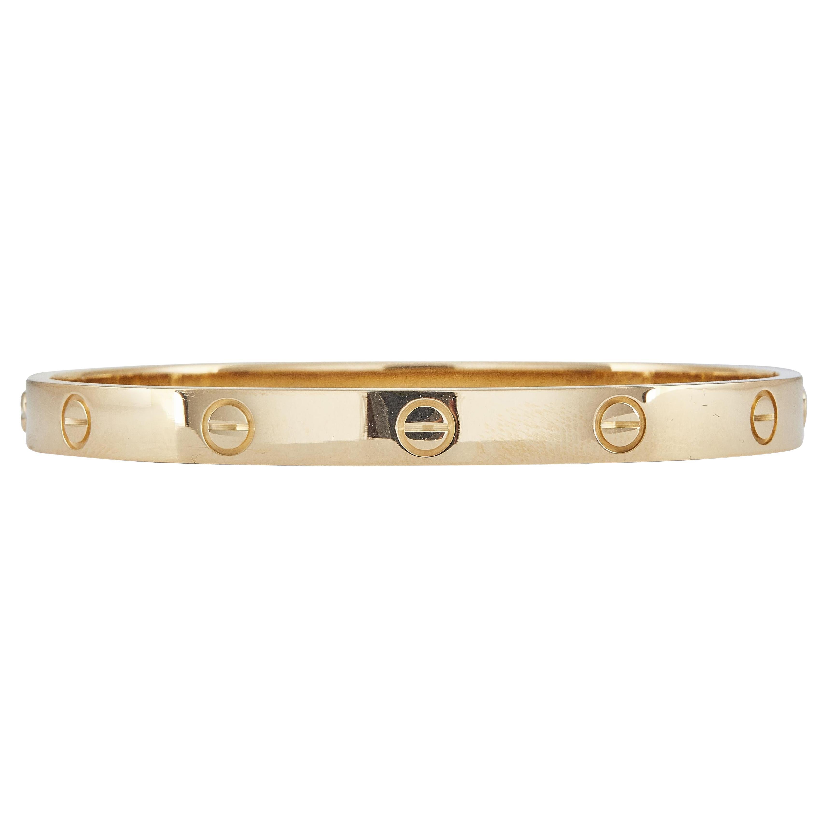 Una pulsera Cartier Love Modelo Clásico Oro Amarillo 18K Talla 18