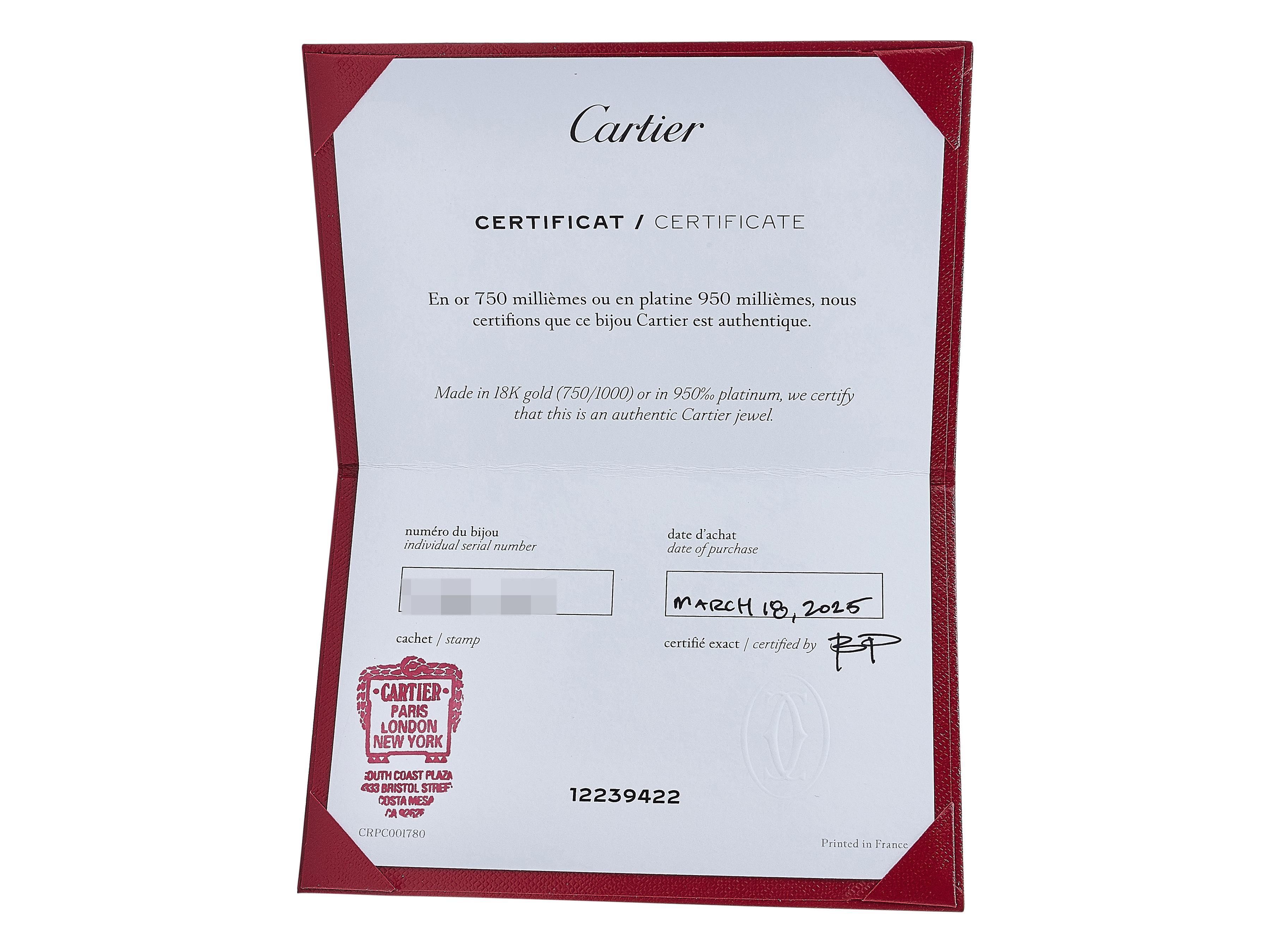 A Cartier Love Bracelet Classic Model 4 Diamant 18K Weißgold Größe 16 im Angebot 1