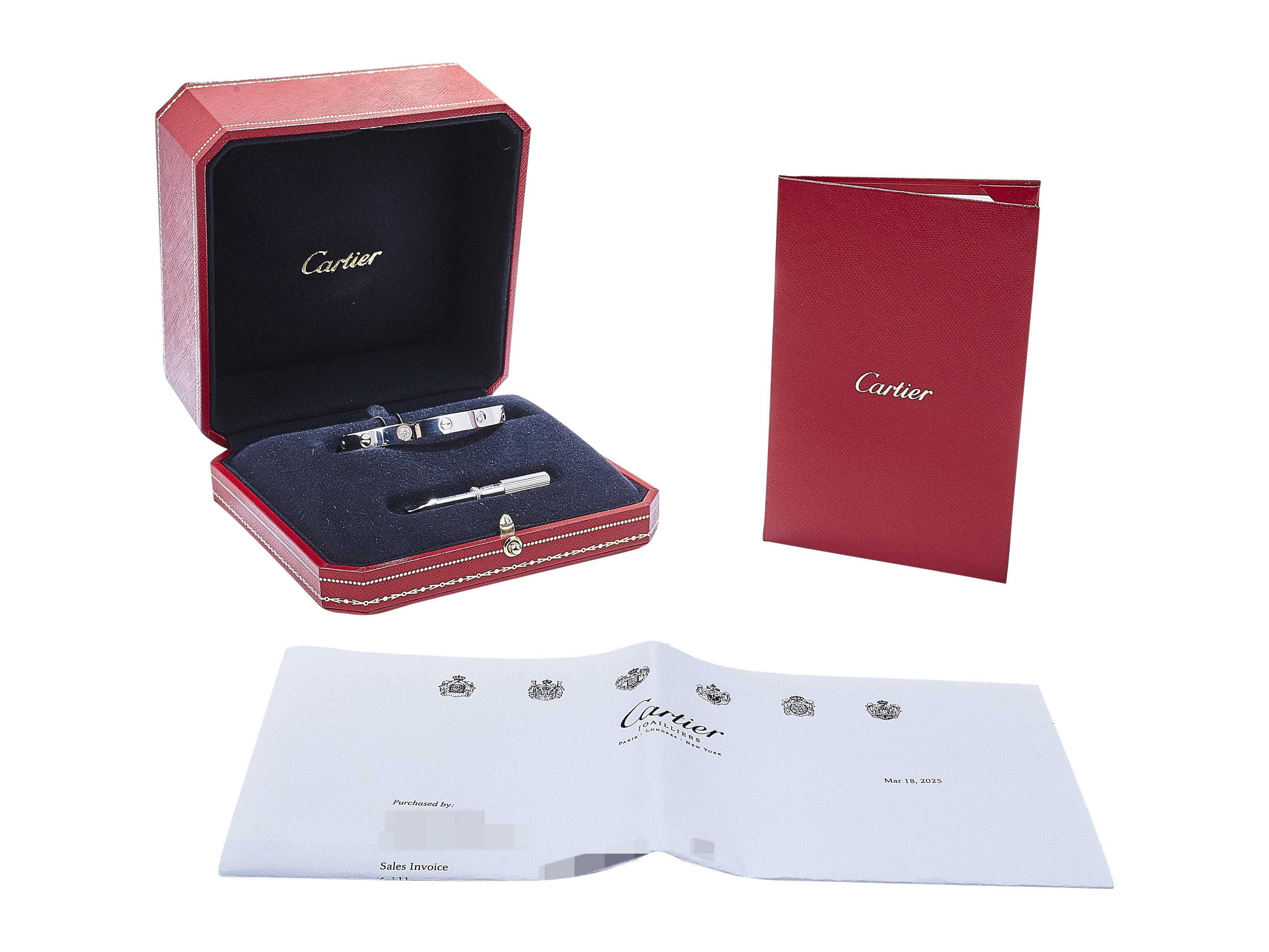 A Cartier Love Bracelet Classic Model 4 Diamant 18K Weißgold Größe 16 im Angebot 2