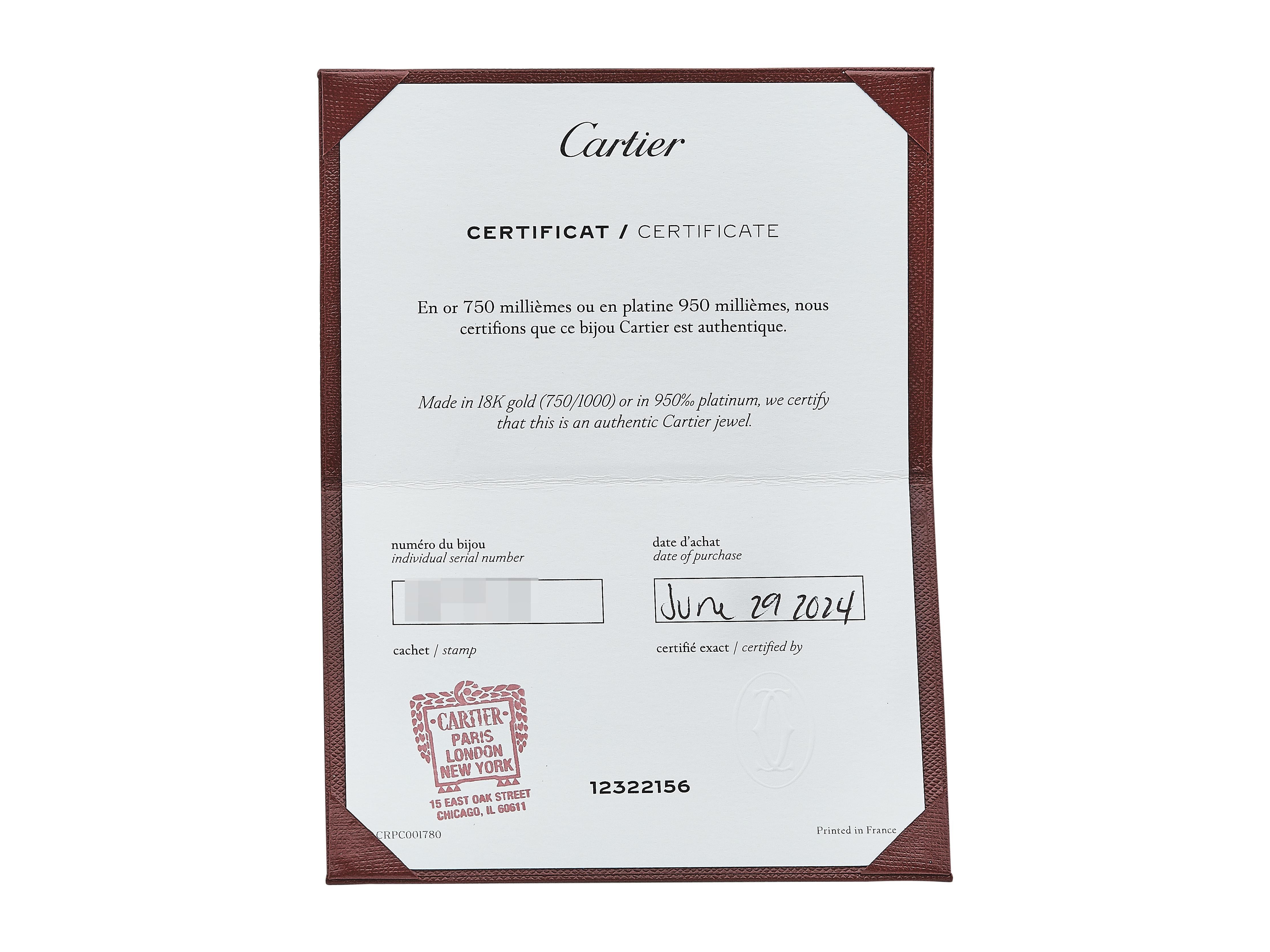 Bracelet d'amour de Cartier Modèle No No 4 diamant en or jaune 18 carats Taille 16 en vente 1