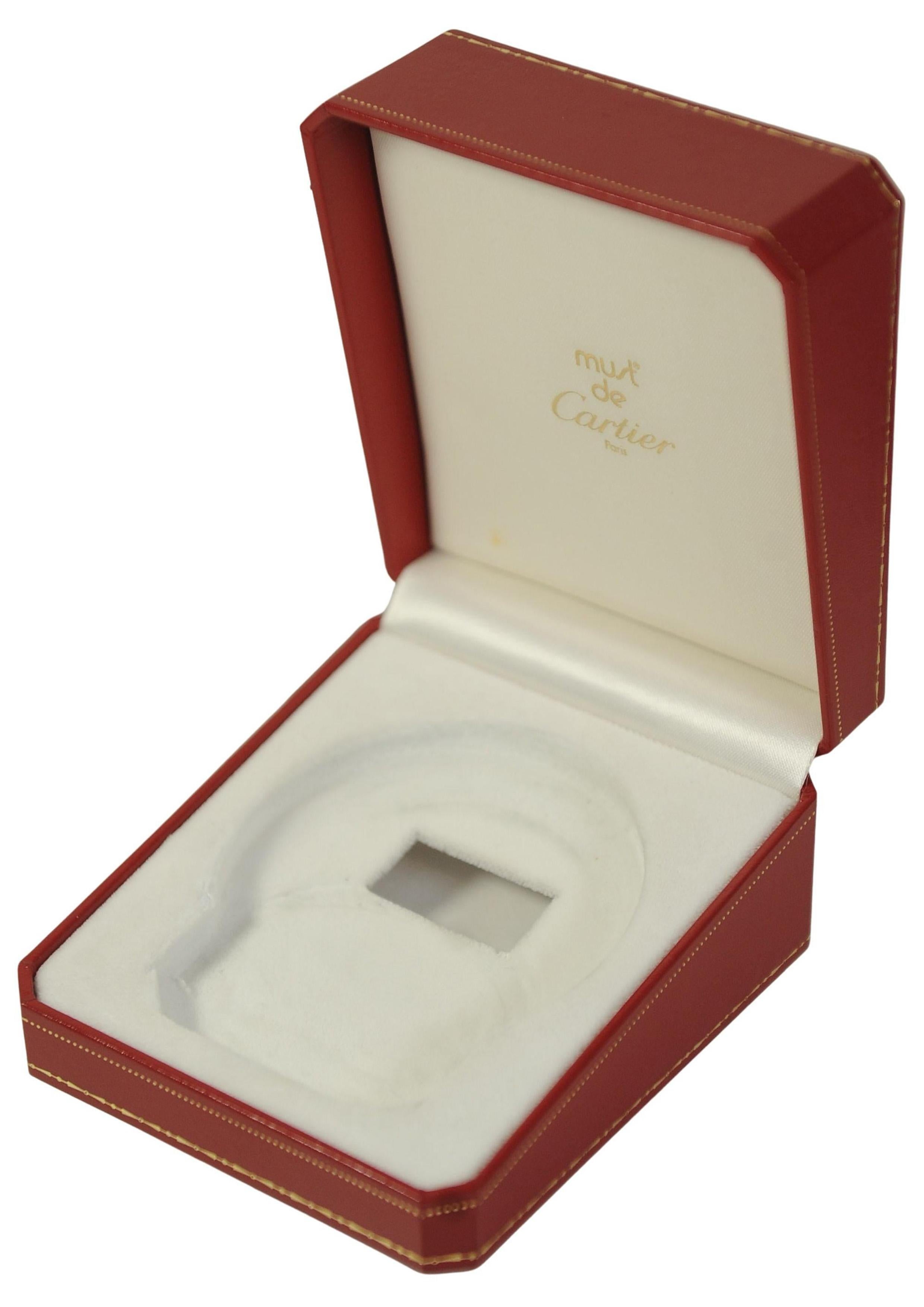 A Cartier Gold Circular Travel Clock With Cartier Red Box 4