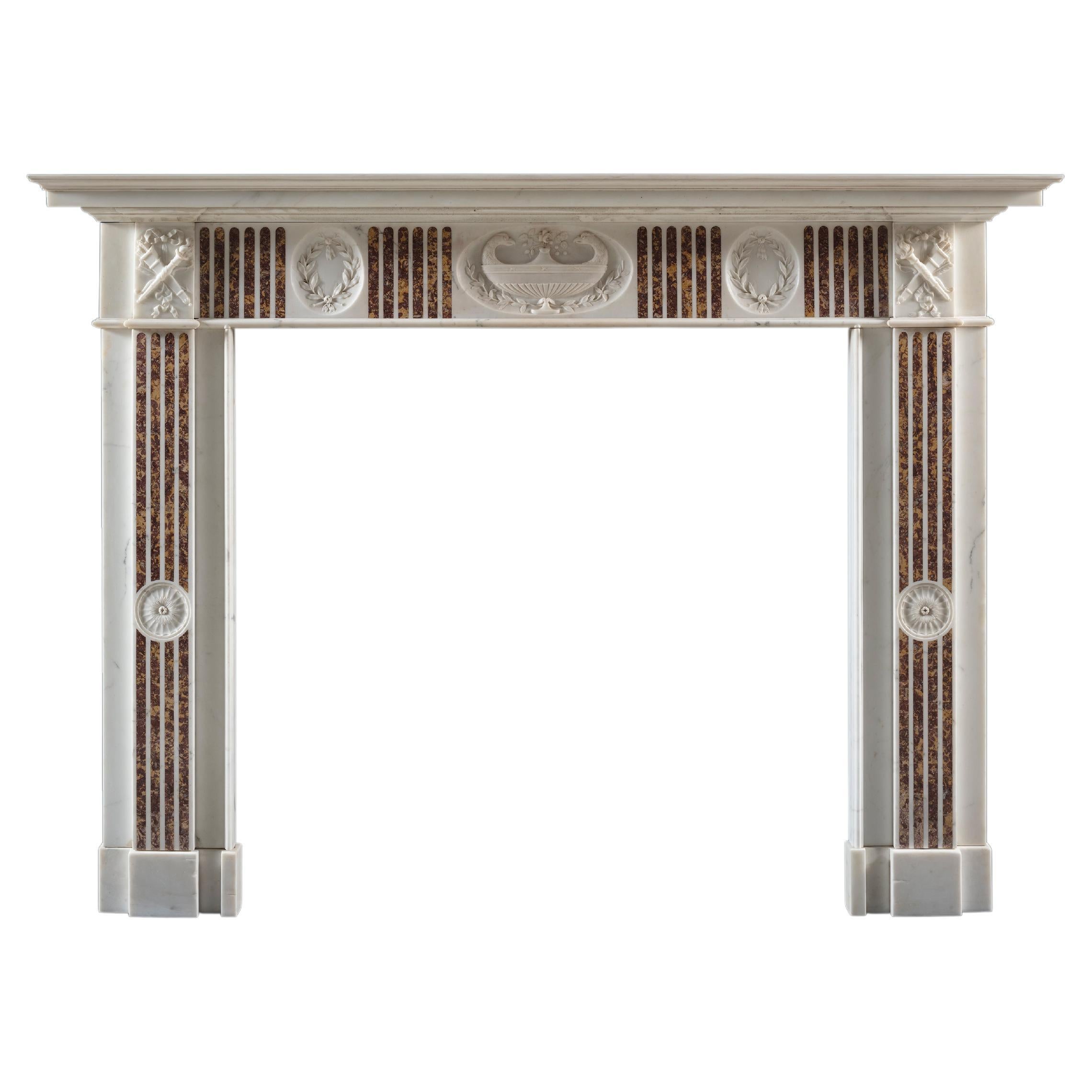 A Carved 18th century Chimneypiece of Neoclassical Design 