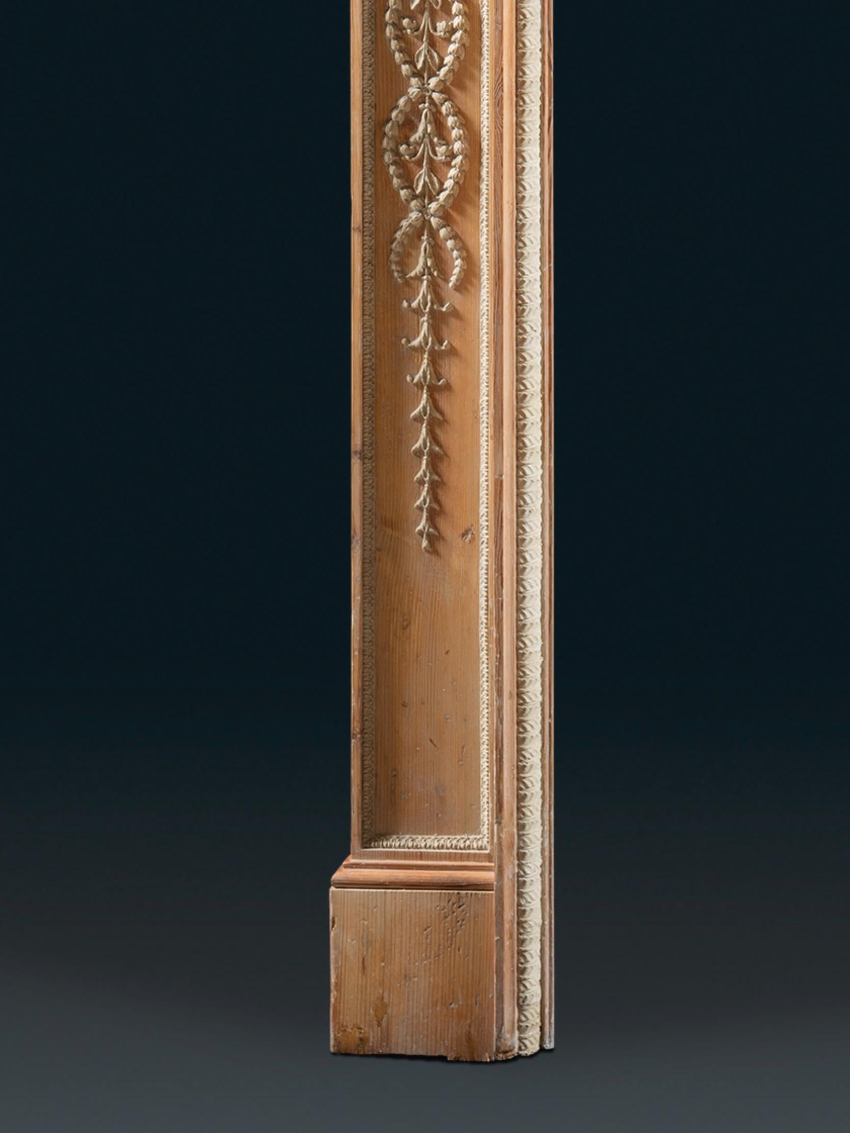 British A Carved 18th Century Pine Chimneypiece in George III Style. For Sale