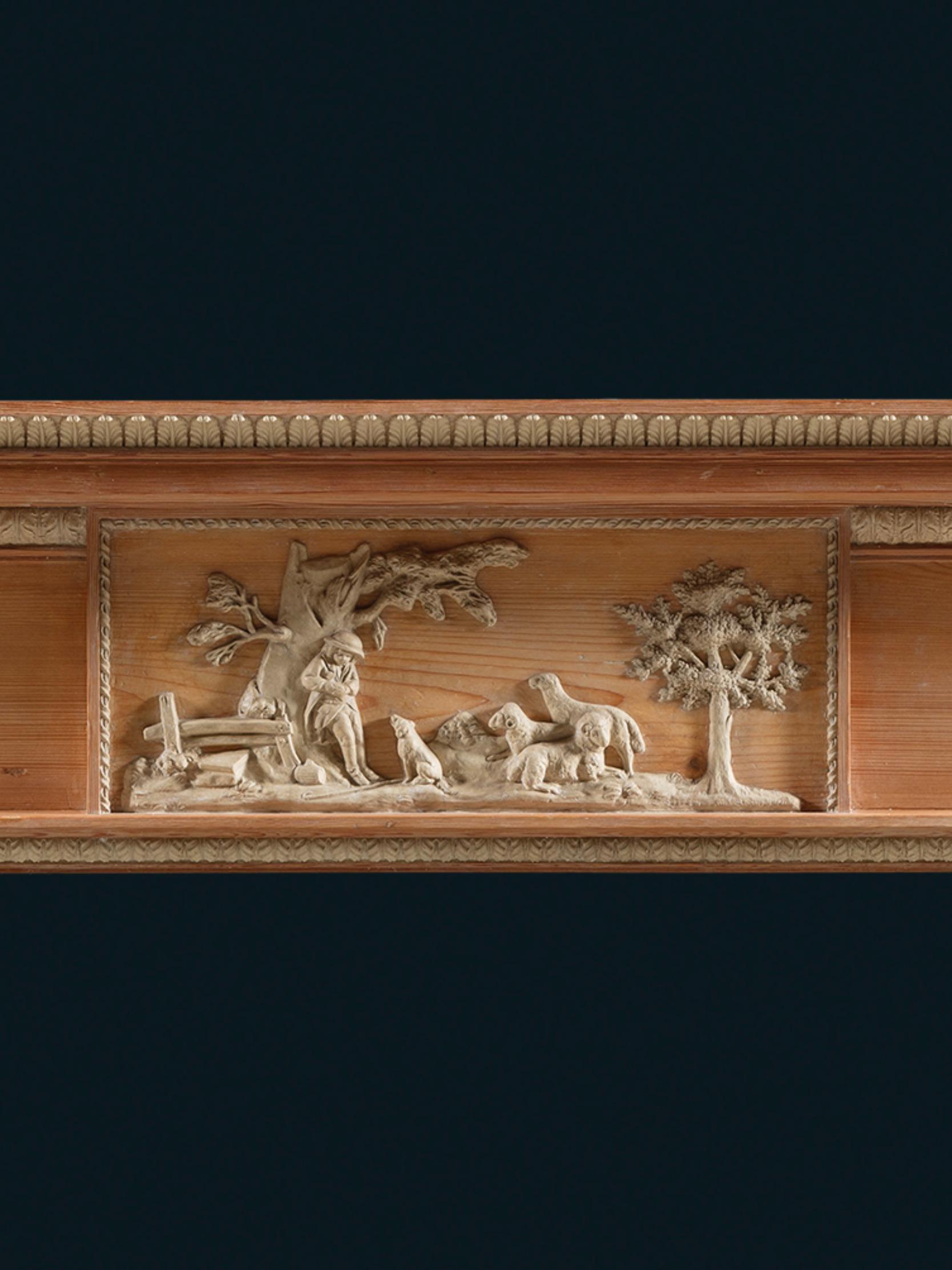 A Carved 18th Century Pine Chimneypiece in George III Style. In Good Condition For Sale In London, GB