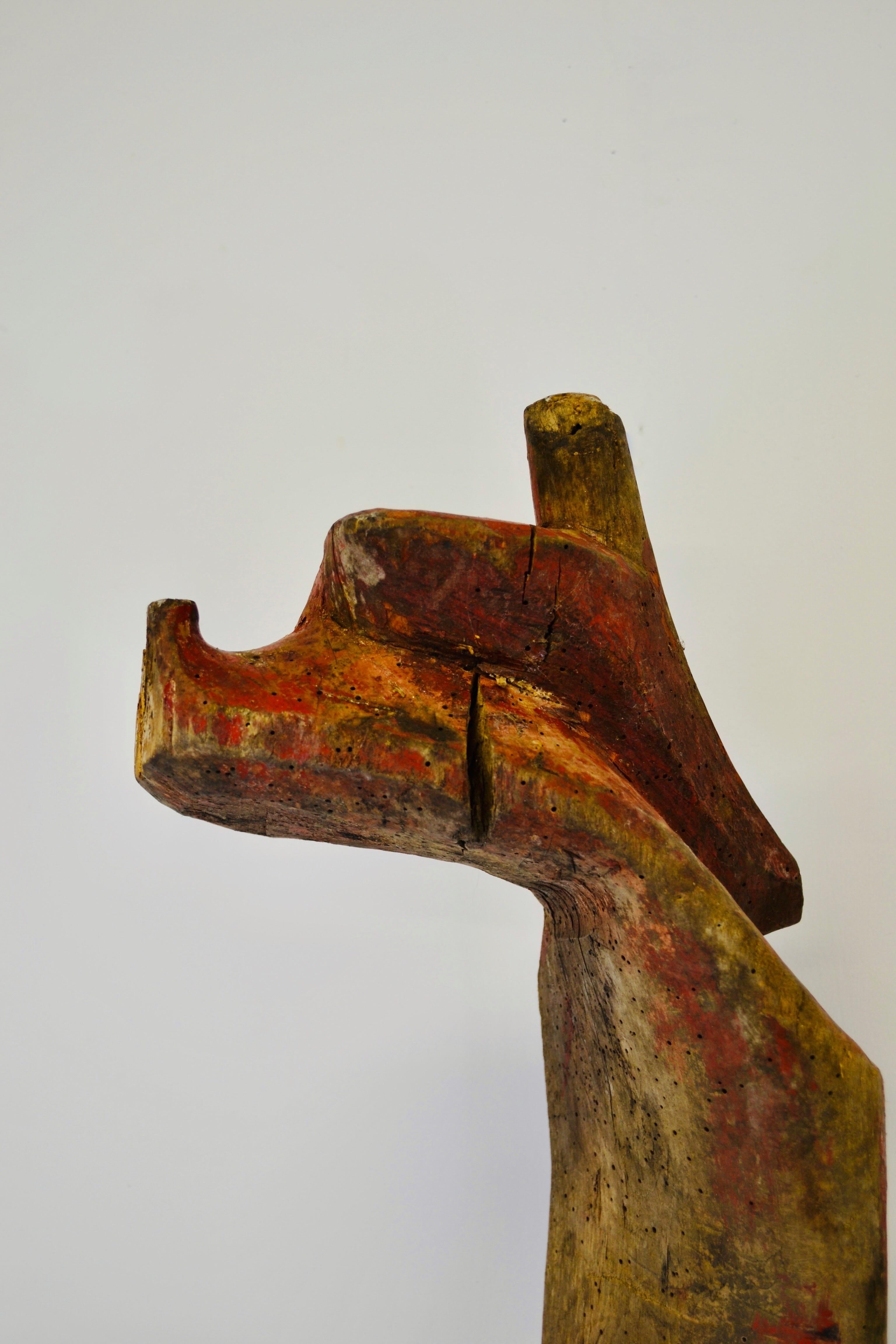 Hand-Carved A Carved Alpine Oxen Yoke - French Alps - XIXth century. For Sale