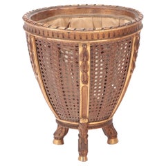 Carved and Gilt Wood Jardiniere Resting on Hooved Feet, circa 1910