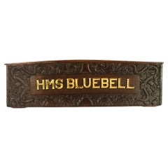 Carved and Shaped Teak Seat Back from the Launch of Minesweeper H M S Bluebell