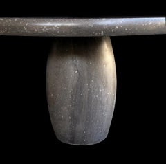 Custom Belgian Bluestone Round Dining/Center Table with Barrel-form Base