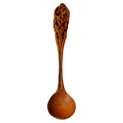Cucchiaio in legno di bosso intagliato - fine XIX secolo - Francia.
