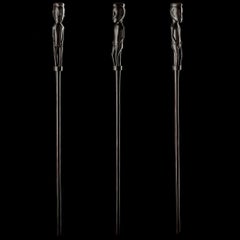 A Carved Ebony Prestige Staff Depicting an Important Elder or Leader