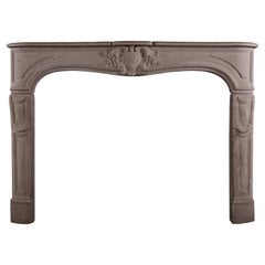 Antique Carved French Limestone Fireplace in the Louis XV Manner