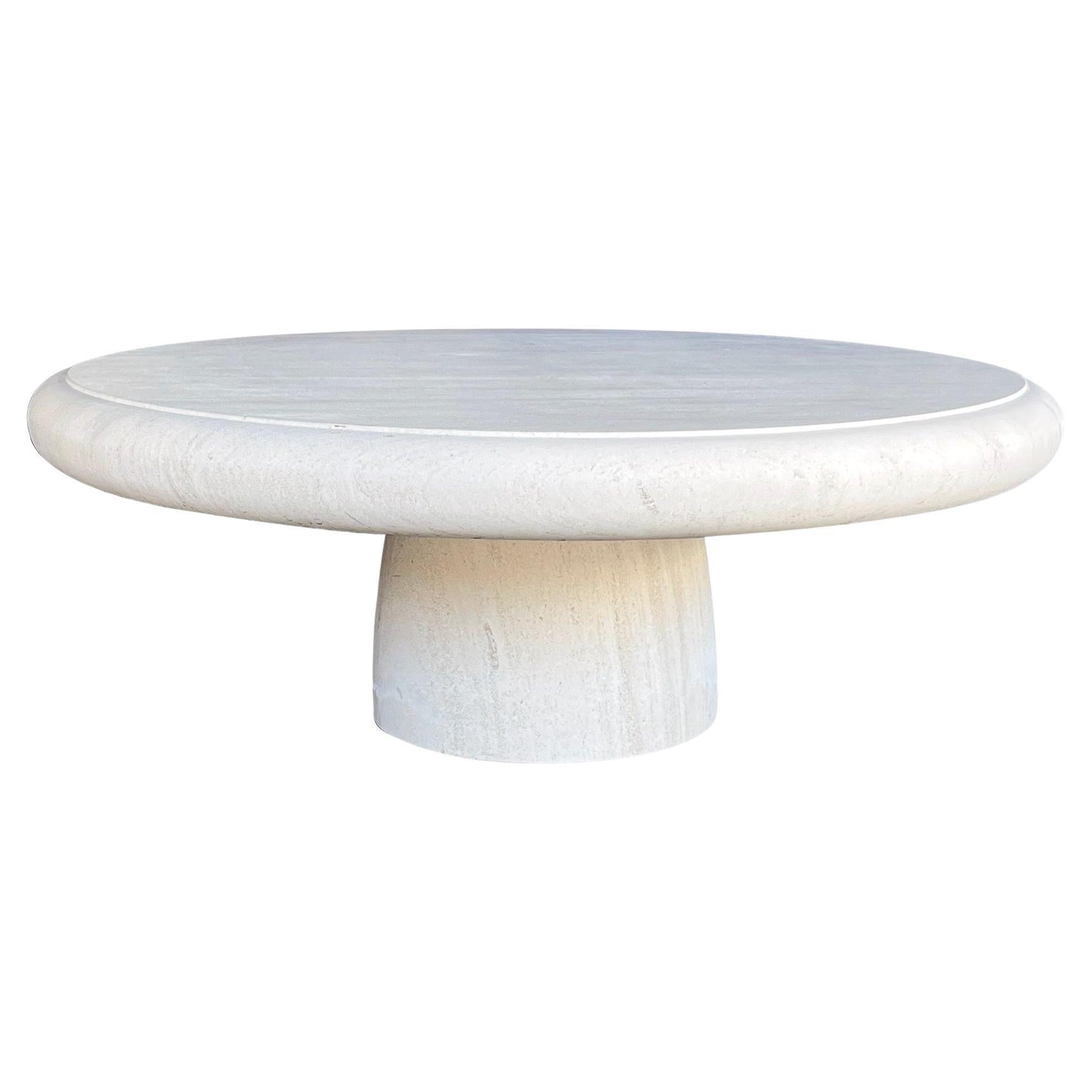 A Carved French Limestone Round Coffee/Cocktail Table  For Sale