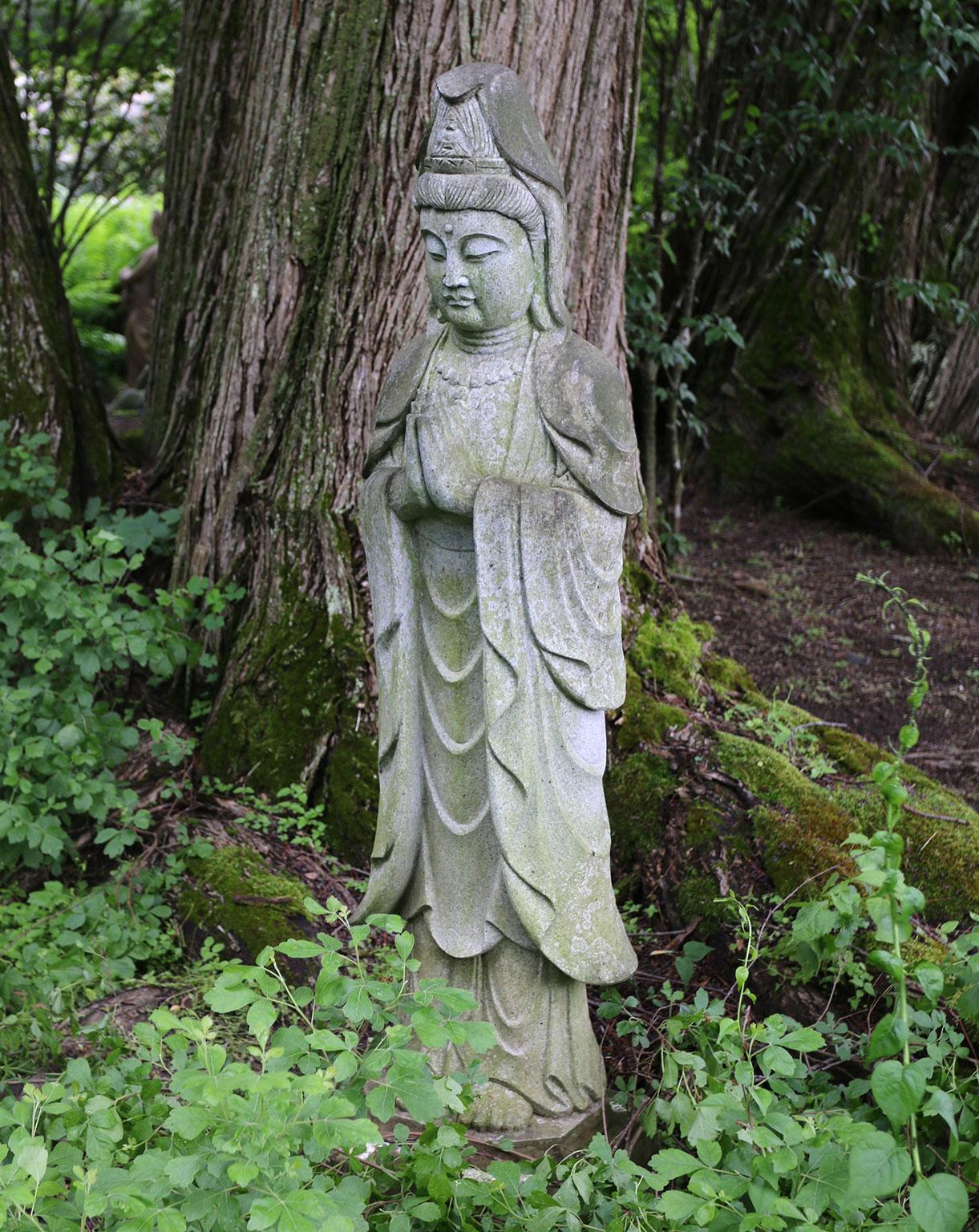 Chinese Carved Granite Guanyin in Repose