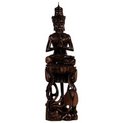 Carved Indonesian Bodhisattva
