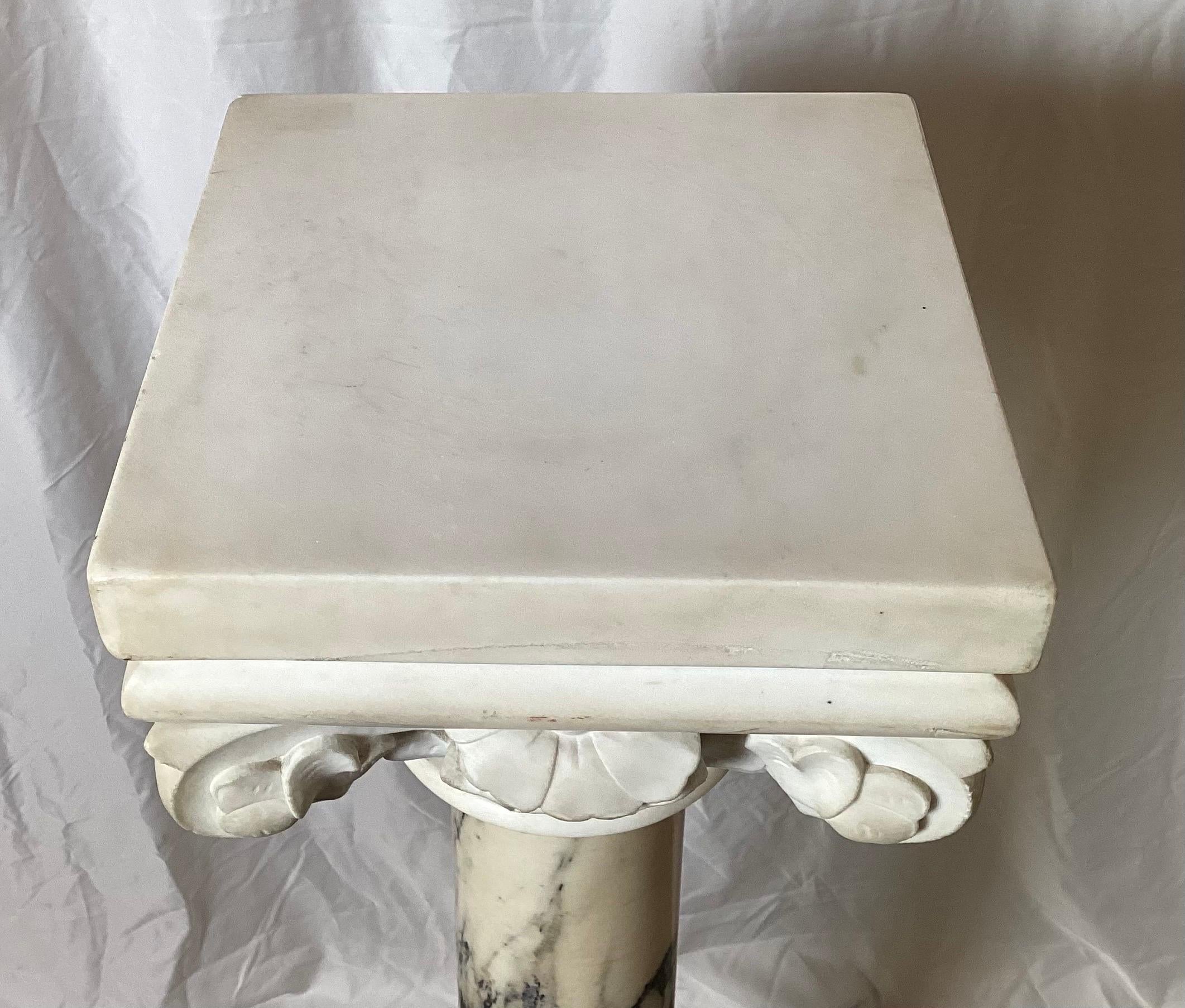 Neoclassical A Carved Italian Marble Pedestal Circa 1900 For Sale