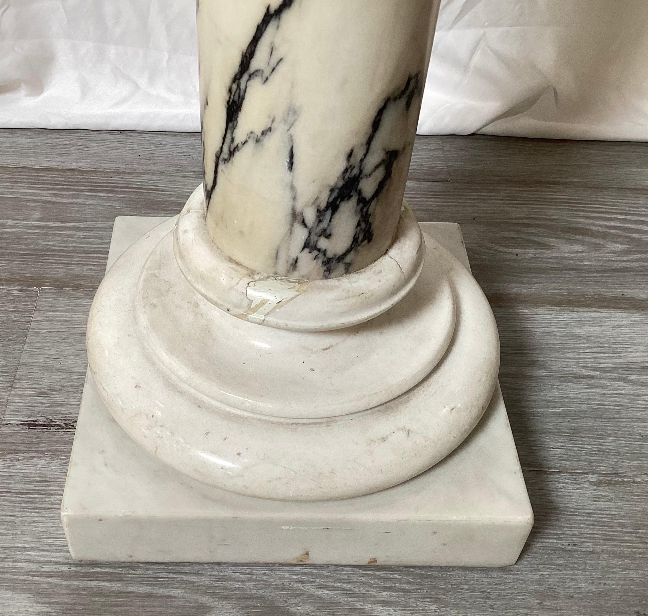Early 20th Century A Carved Italian Marble Pedestal Circa 1900 For Sale