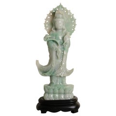 Carved Jade Figure of Guanyin, Chinese