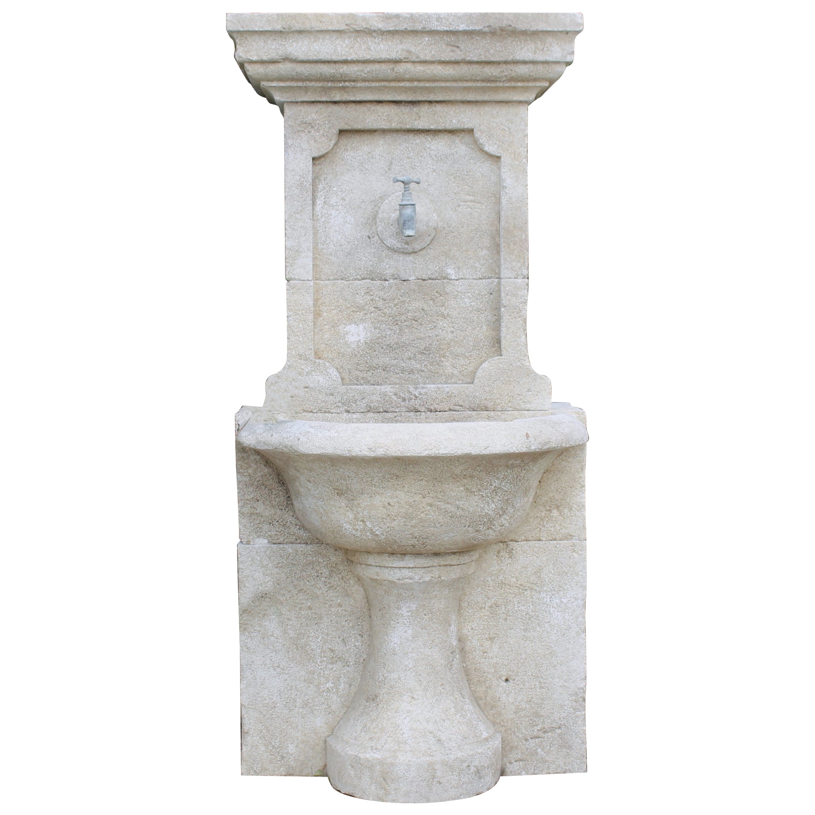 A Carved Large-Block Limestone Wall Fountain from the Luberon, Provence, France