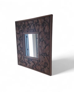 Specchio in mogano intagliato, circa 1900