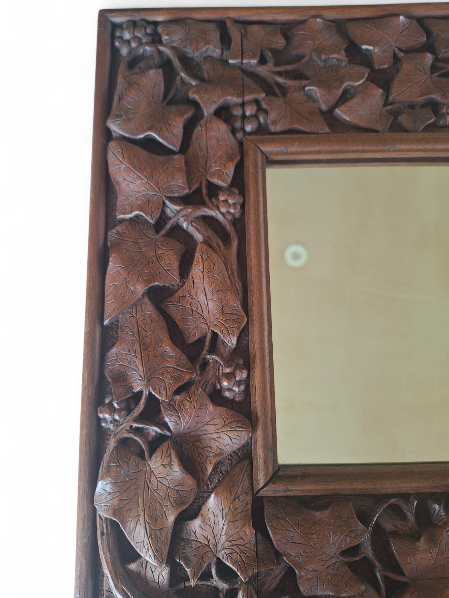 Late 19th Century A Carved Mahogany Mirror, circa 1900 For Sale