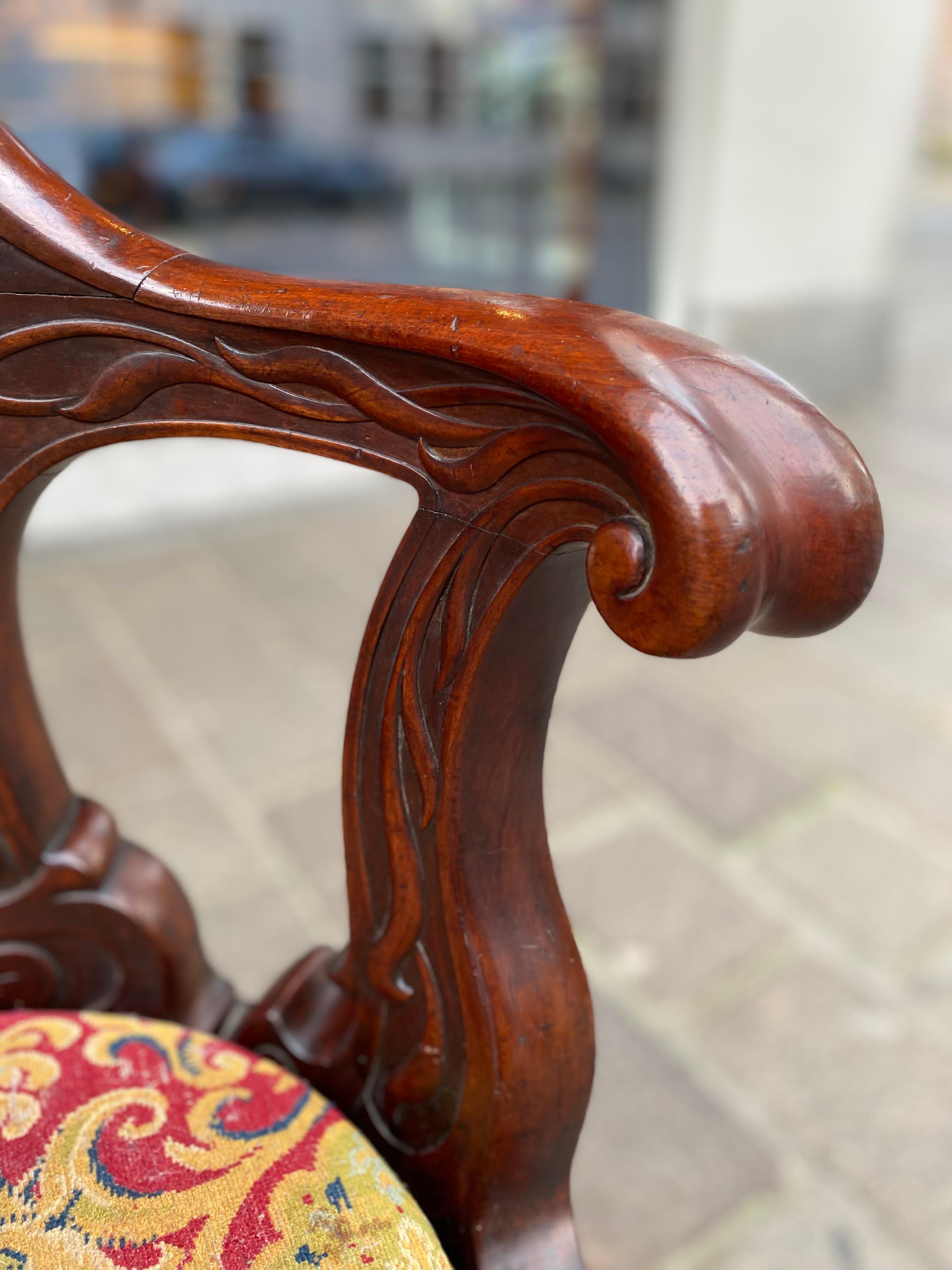 British A Carved Mahogany Ship's Armchair From The White Star Line RMS Olympic