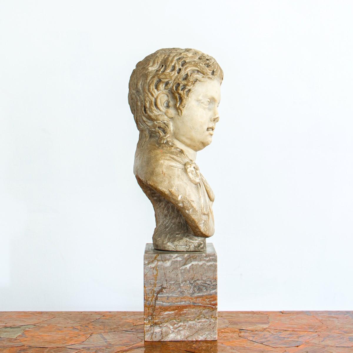 Classical Roman Carved Marble 2nd Century Roman Bust