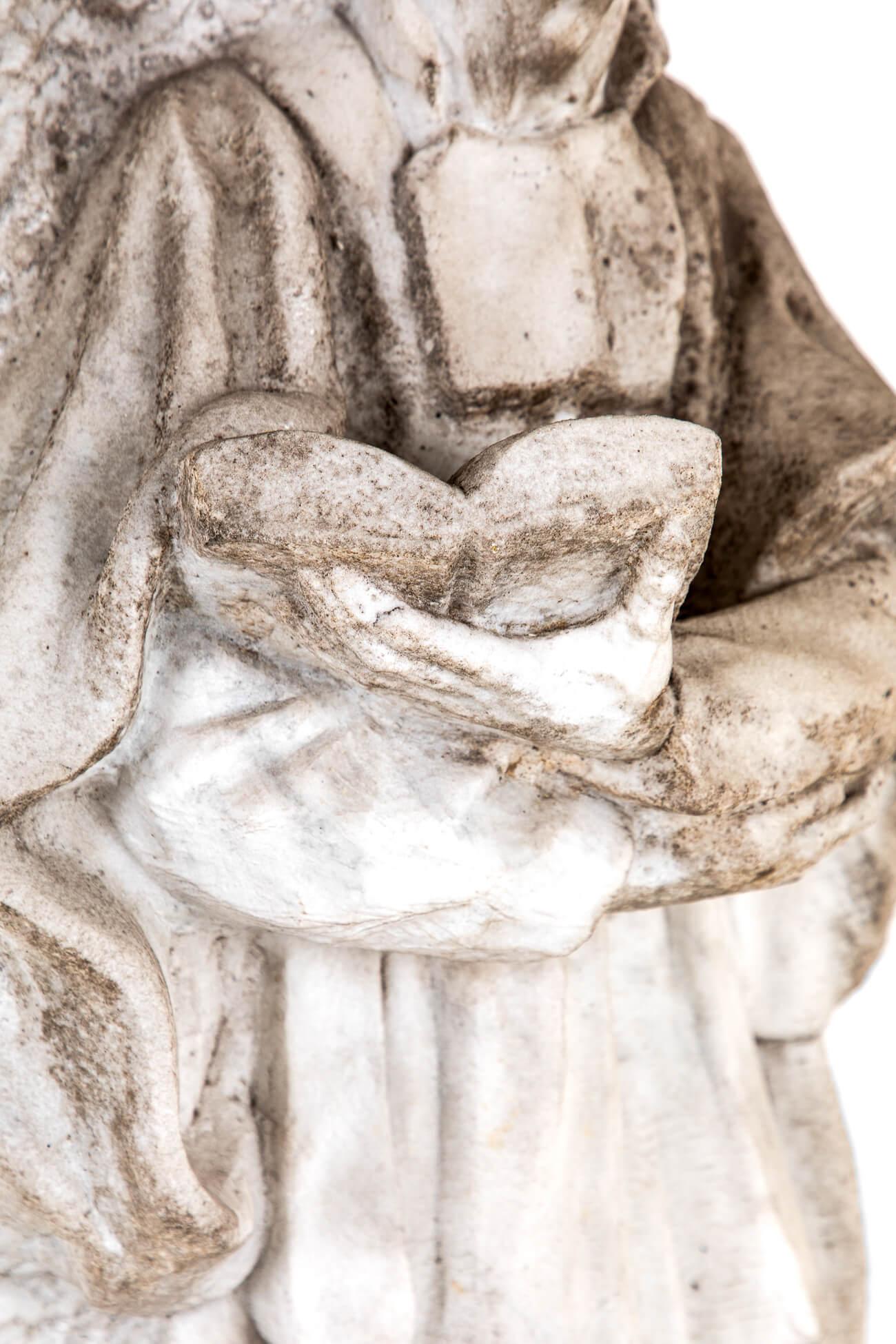 Statua in marmo scolpita di un santo dell'artista K.M. Demuynck in vendita 6