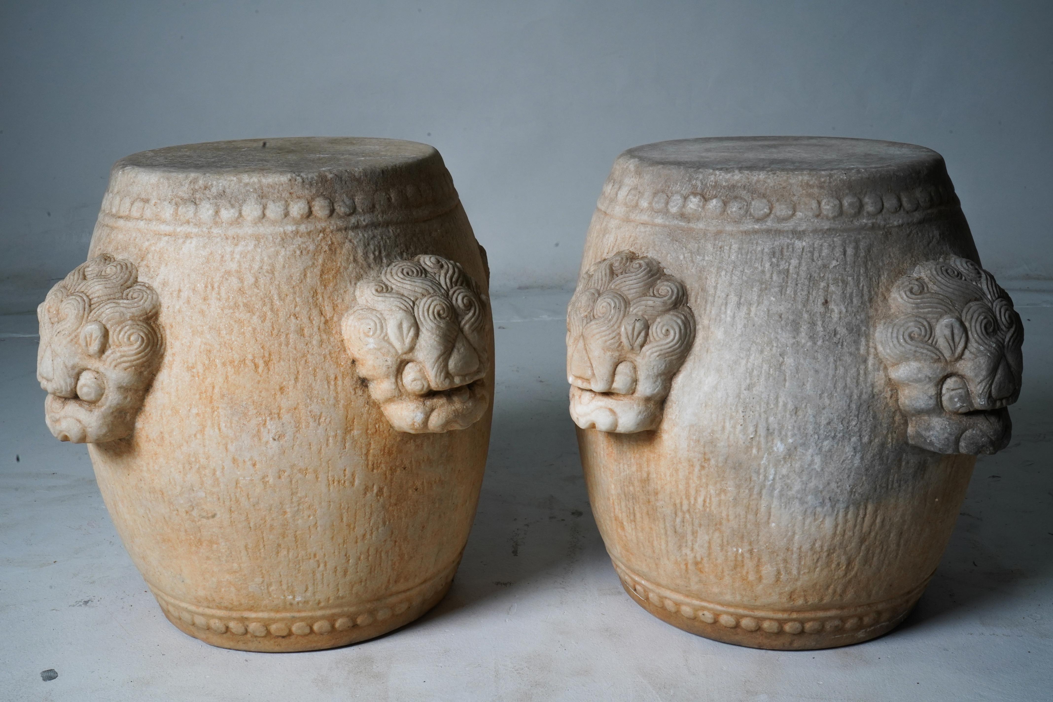 Chinese A Carved Marble Stool  For Sale