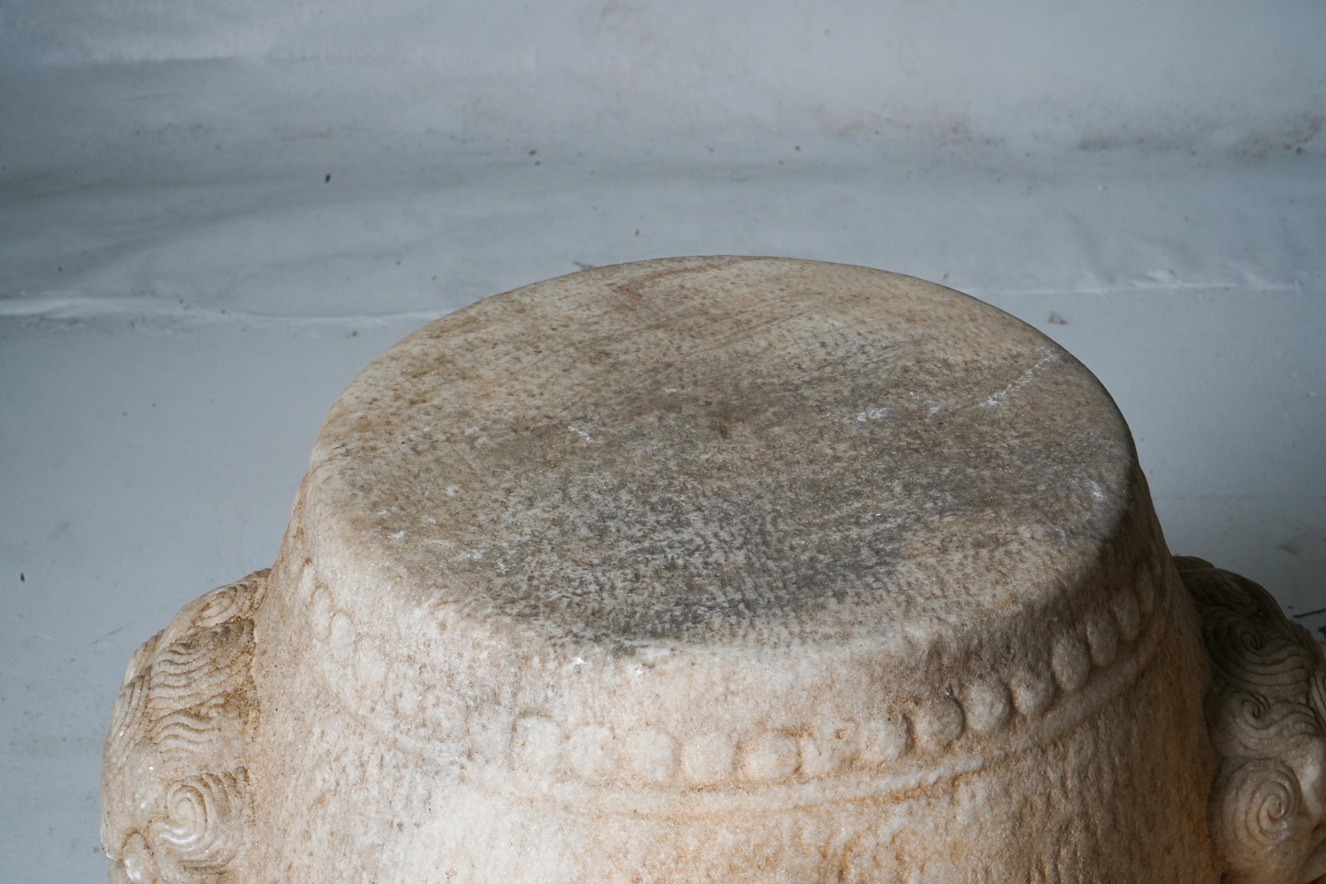 A Carved Marble Stool  For Sale 1