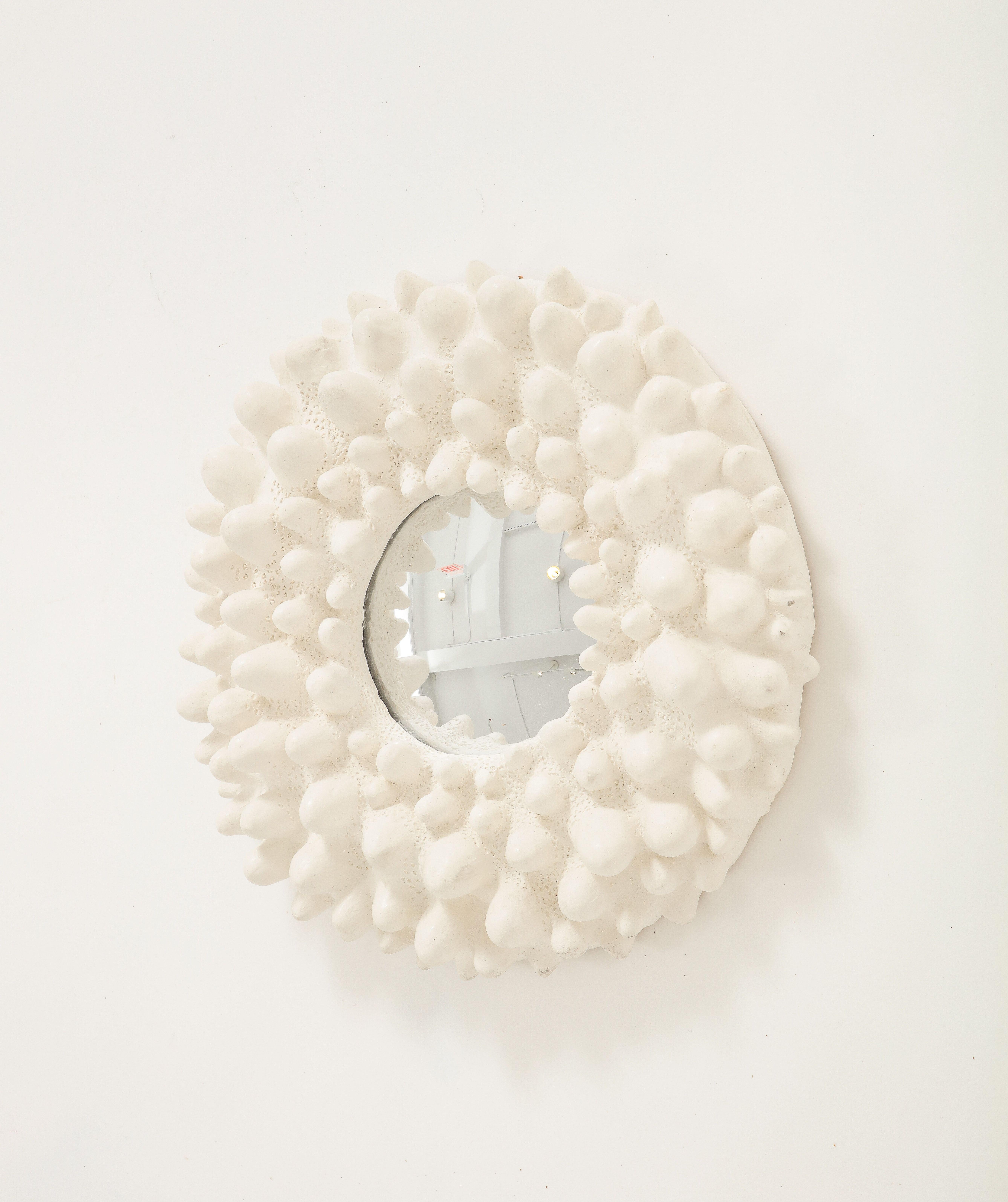 Contemporary A Carved Plaster Mirror For Sale