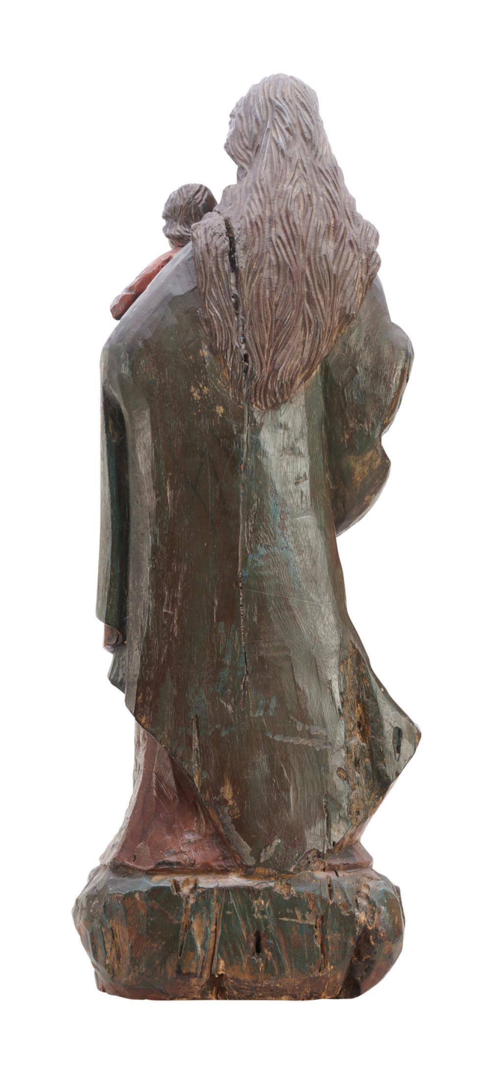 Gruppo scolpito e dipinto in policromia con la Vergine e Cristo, XVIII secolo

Il modellato in piedi con vesti che reggono il Bambino Gesù, su una base di roccia con una maschera di serafino sul davanti.

Altezza: 102 cm Larghezza: 36 cm Profondità: