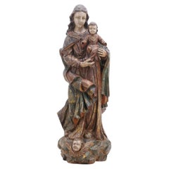 Figura scolpita e dipinta in policromia della Vergine e di Cristo, XVIII secolo