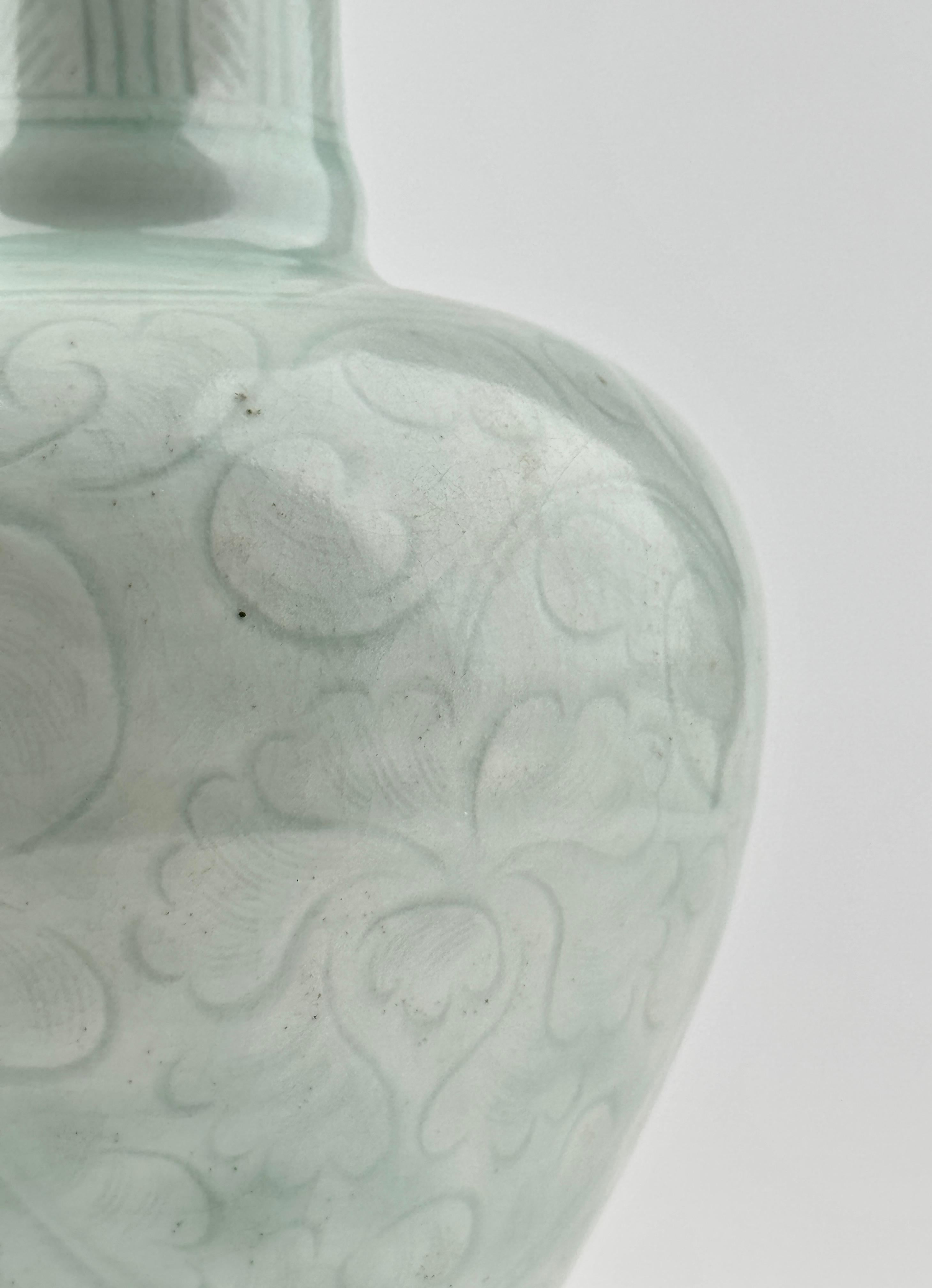 Glazed A Carved Qingbai 'Chrysanthemum' Vase, Song-Yuan Dynasty(13-14th century) For Sale