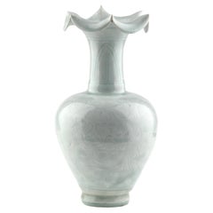 A Rare Carved Qingbai 
Chrysanthemum
 Vase, Song-Yuan Dynasty(13-14th century)