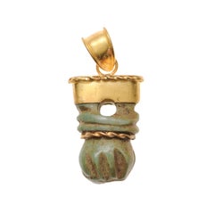 A Carved Roman Figa Fist w 21K (pendant only)