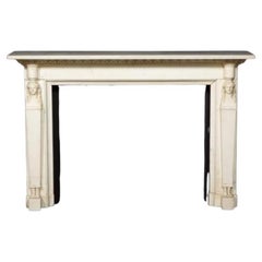 Carved Statuary Marble Chimneypiece from the English Regency Period
