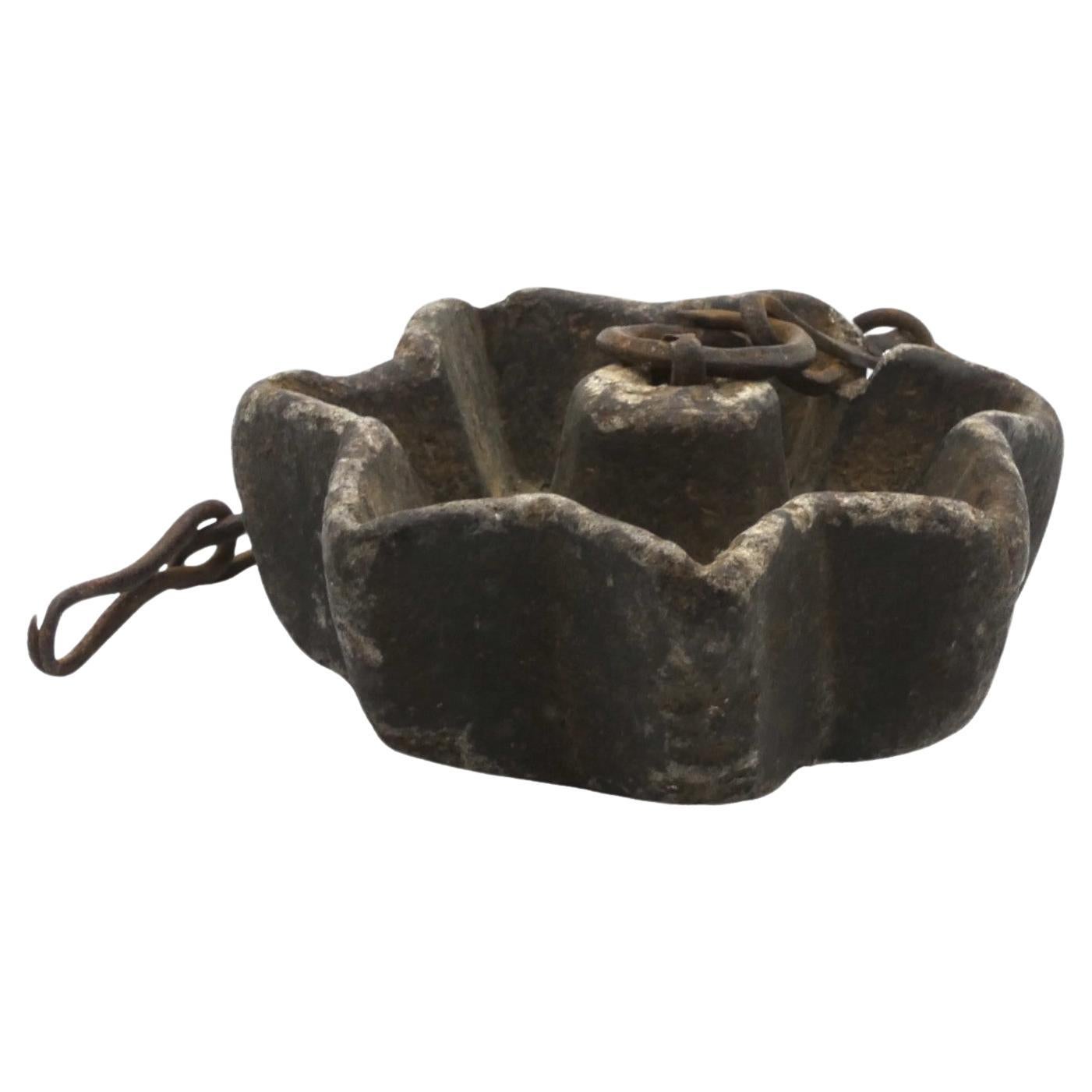 Lámpara de Shabat de piedra tallada, Yemen Circa 1900