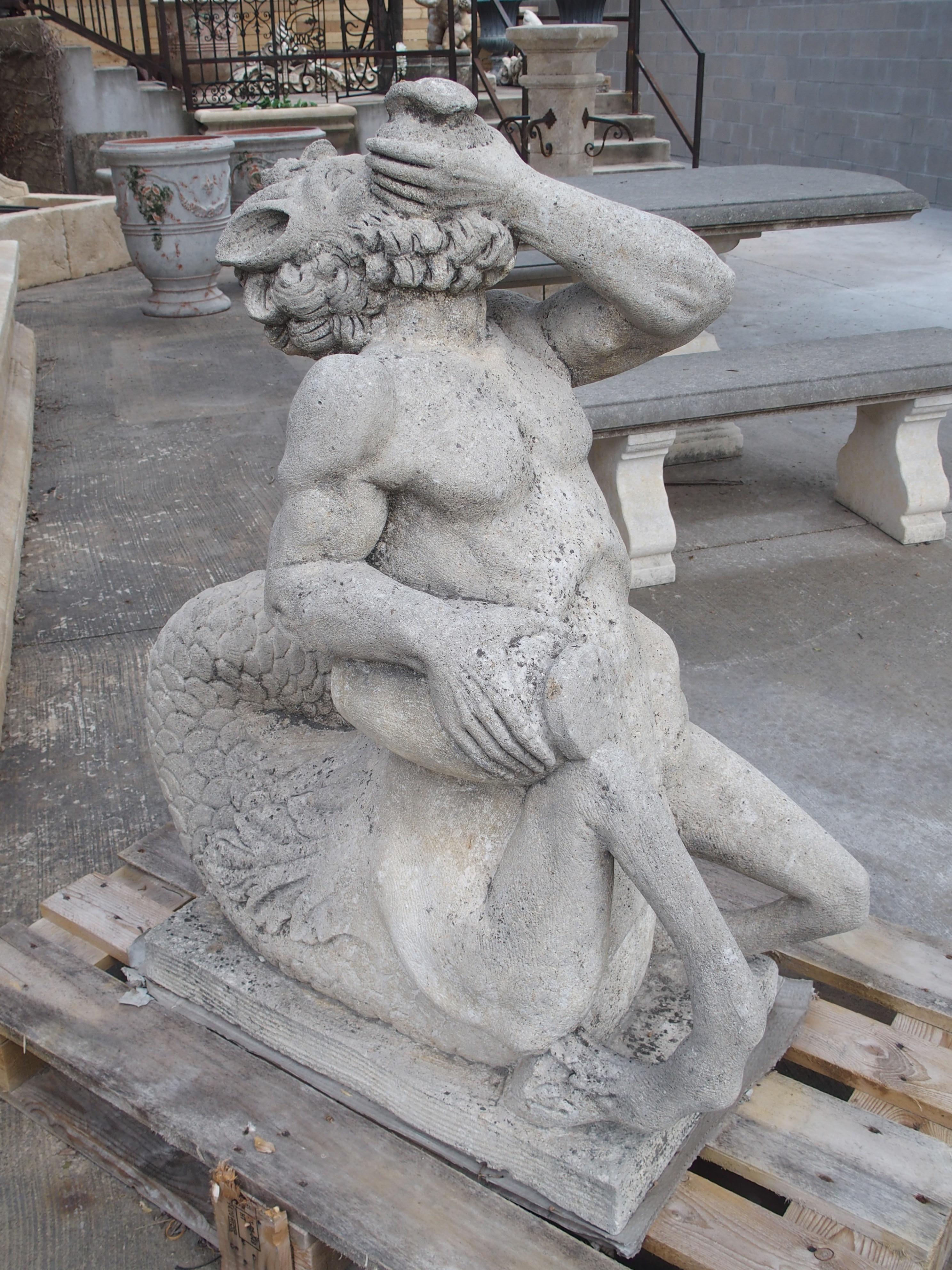 Carved Vicenza Triton Sea Centaur Sculpture or Fountain Element from Italy 4