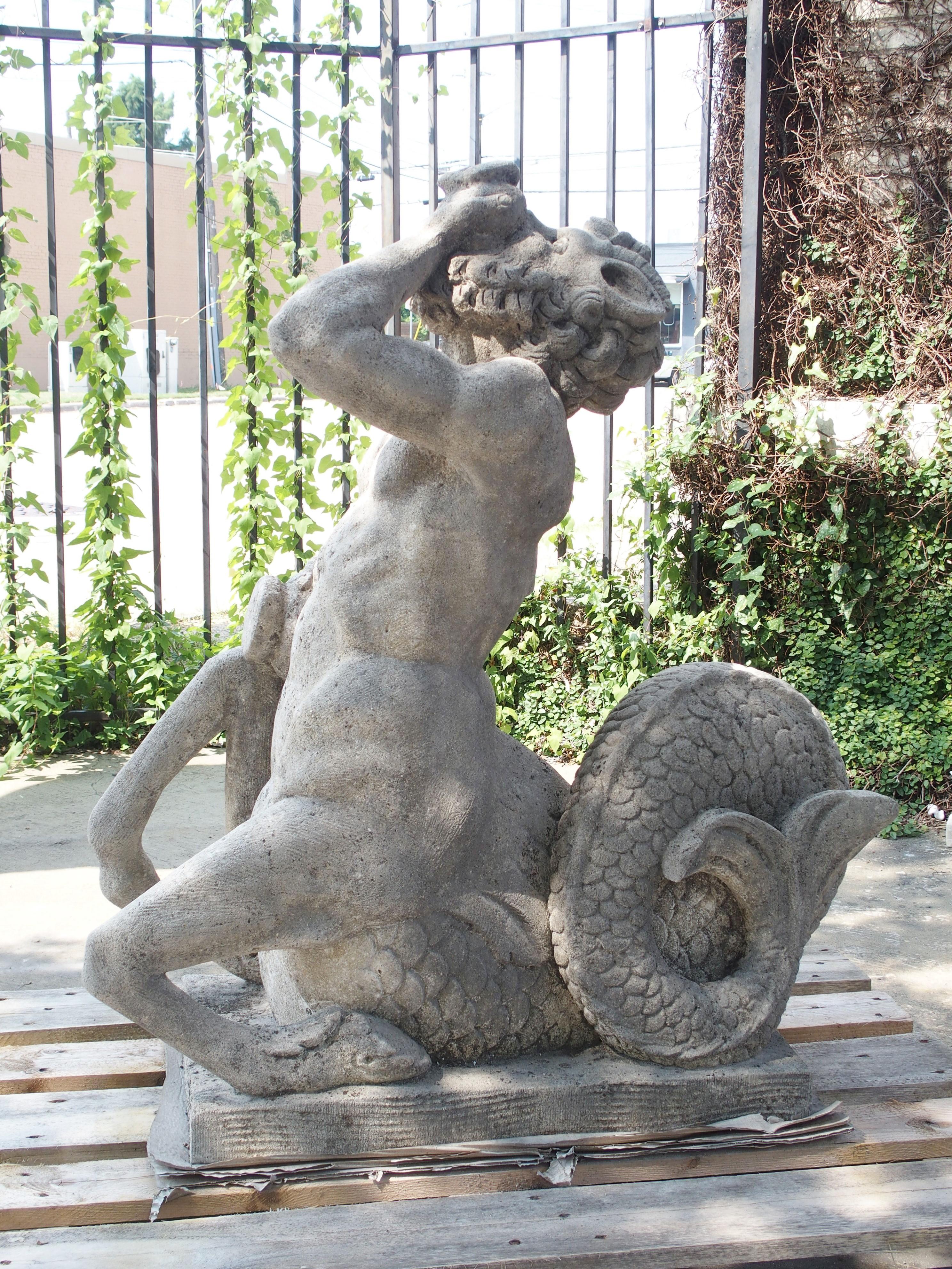 Carved Vicenza Triton Sea Centaur Sculpture or Fountain Element from Italy 5
