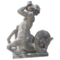 Carved Vicenza Triton Sea Centaur Sculpture or Fountain Element from Italy