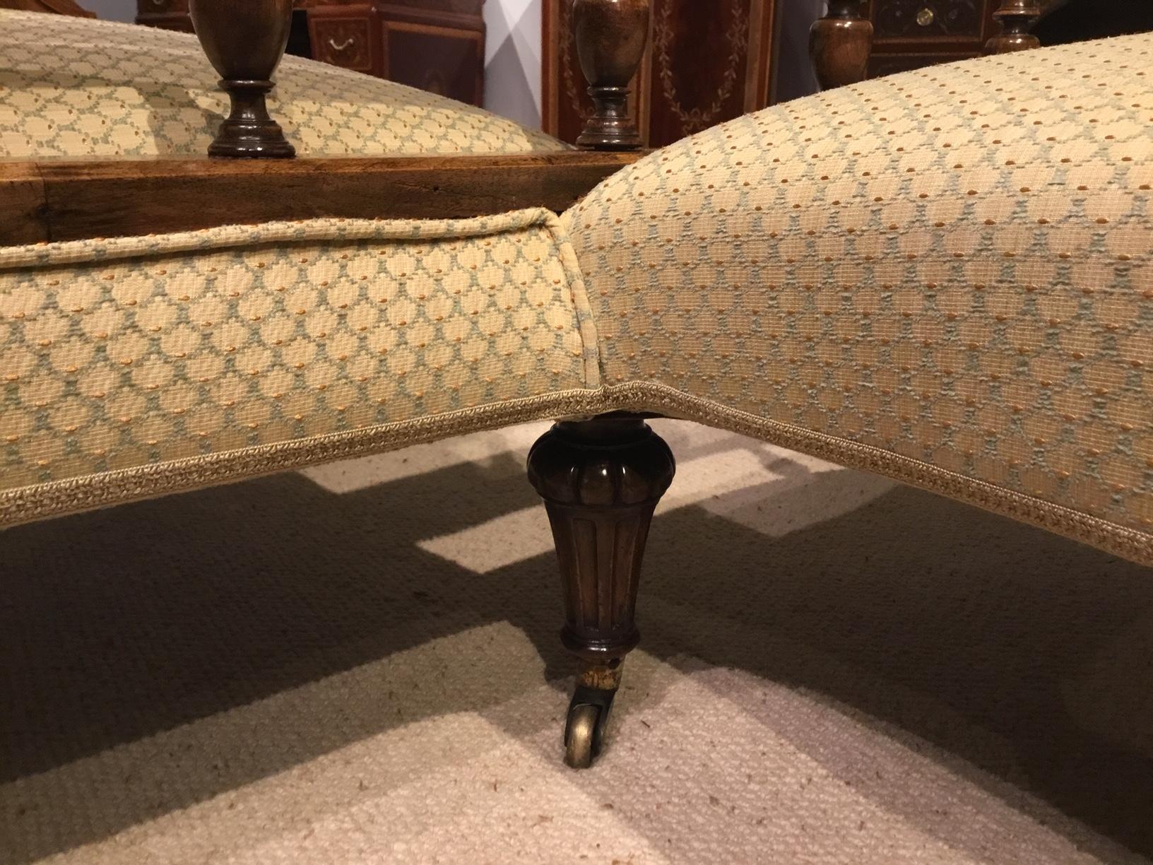 Late 19th Century Carved Walnut Victorian Period Love Seat / Conversation Seat