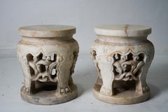 Chinese White Marble Garden Stool