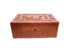 Carved Wood Casket, Qajar Iran, 19th Century
