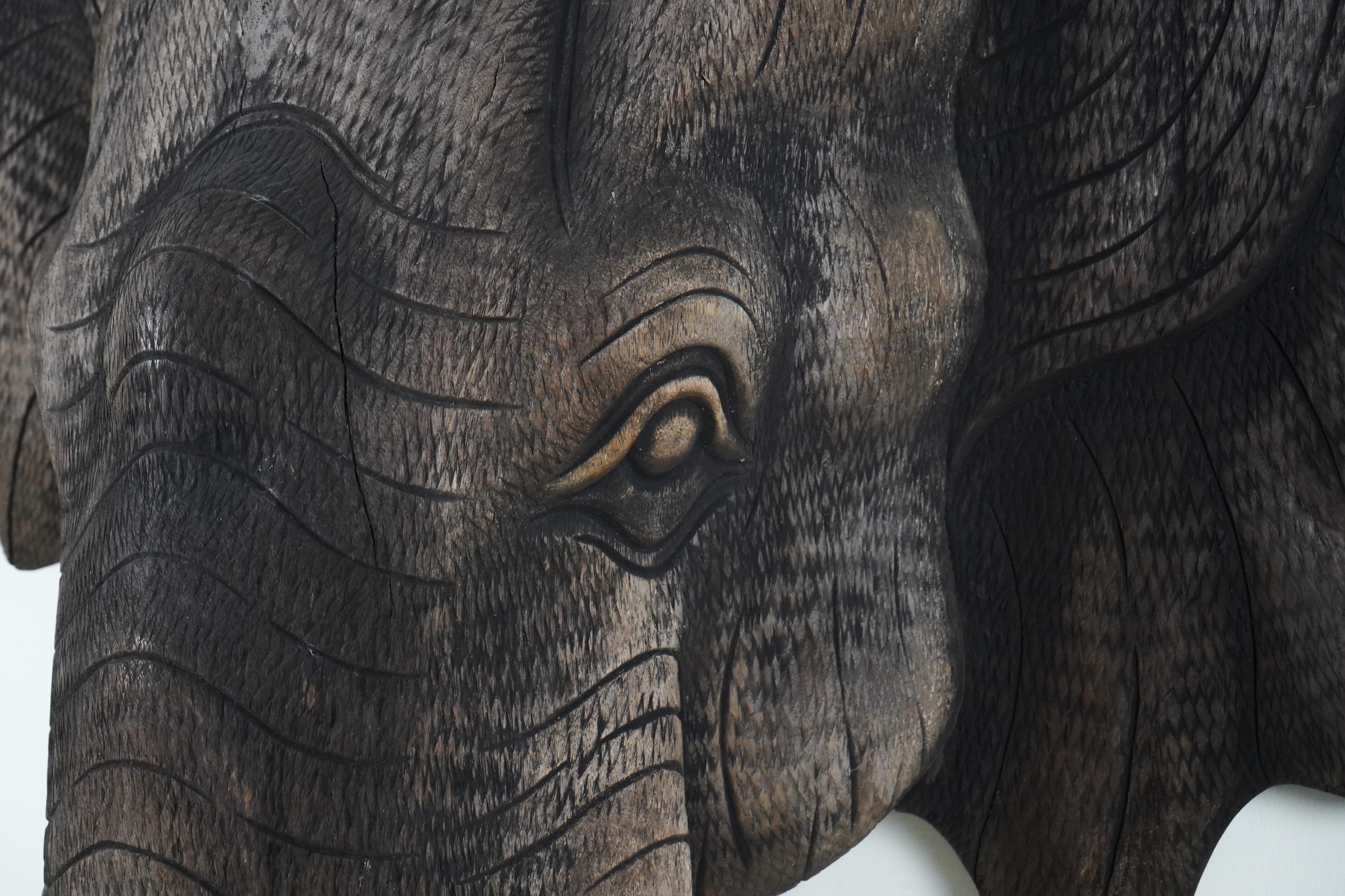 Thailand was blessed with abundant supplies of Teak and other fine hardwoods, which are essential to fine woodcarving. Today some of the best woodcarving in the world is produced in Thailand, primarily in and around Chiang Mai. This elephant was