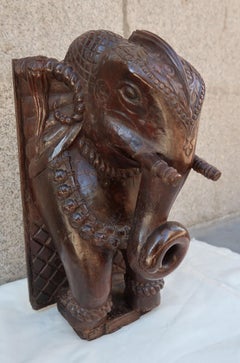 Carved Wood Elephant, India, 18th Century