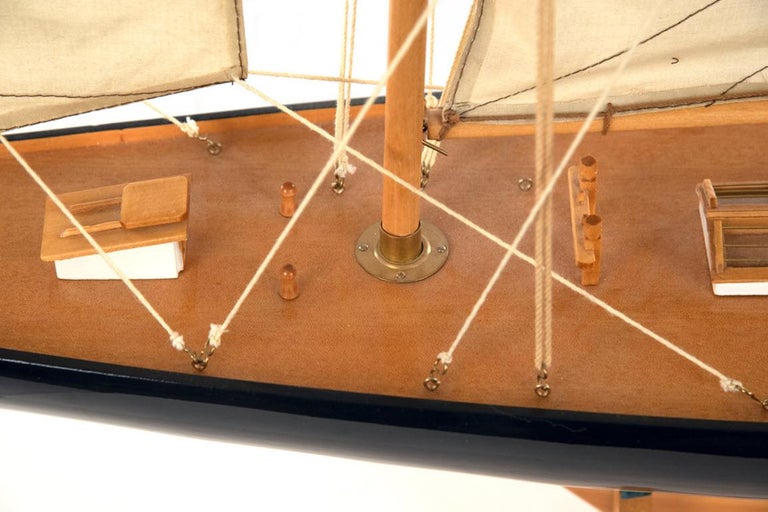 Carved Wood Sailboat Scale Ship Model on Stand at 1stDibs model