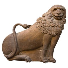 A Carved Wooden Heraldic Lion